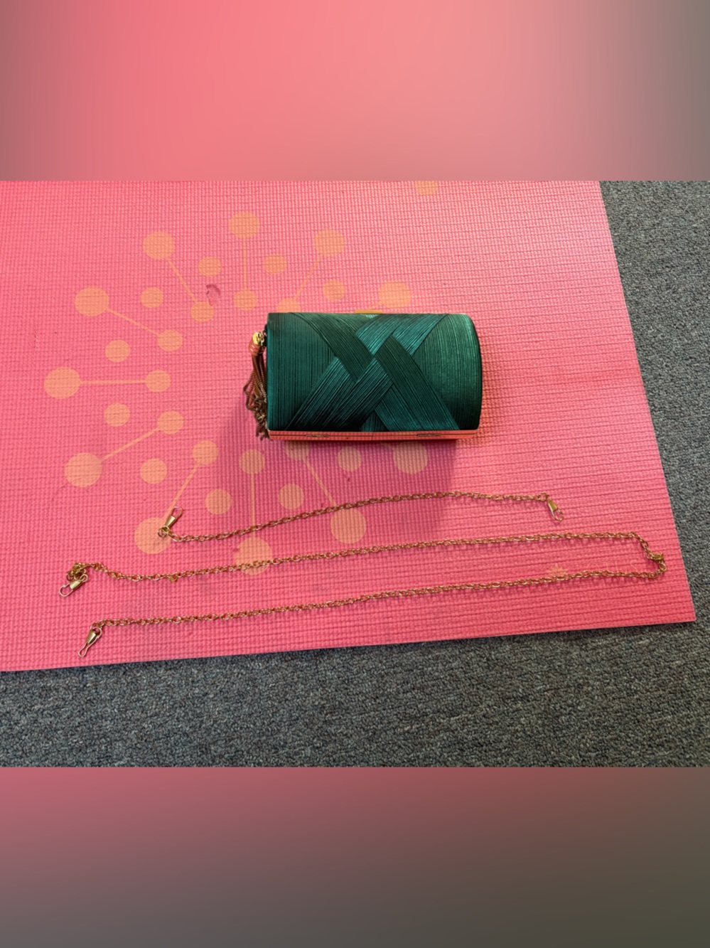 Elegant Teal Satin Evening Clutch - Picture 4 of 7